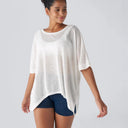 Trendy Oversized T-Shirt with Side Slits and Rolled Sleeves