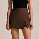 Chic High-Waist Short Skirt with Slit