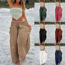 Women's High-Waisted Chino Pants with Side Pockets