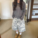 Trendy Women's Camouflage Cargo Shorts - Loose Fit Style