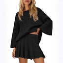 Chic Knit Dress with Asymmetrical Hem Design