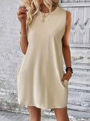 Chic Women's T-Shirt Dress with Pockets