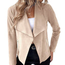 Women's Chic Asymmetrical Blazer with Zipper Pockets