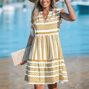 Stylish Women's Dress with Geometric Patterns