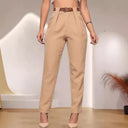 Chic High-Waisted Trousers with Pleats for Women