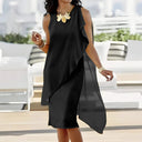Women's Flowing Asymmetric Chiffon Dress