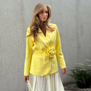 Floral Buckle Blazer Jacket for Women