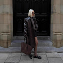Chic Women's Faux Leather Blazer Jacket