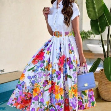 Floral Print Women's Maxi Dress with Stylish Silhouette