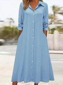 Chic Women's Shirt Dress with Pocket Design