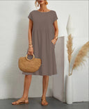 Chic Linen Dress with Pockets for Women