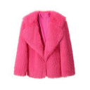 Chic Faux Fur Blazer with Trendy Collar