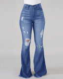 Frayed Hem Bootcut Jeans for Women