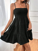 Women's Stylish Strap Dress with Flowy Skirt