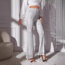 Chic Cropped Trousers with Glitter Accents