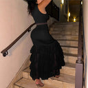 Maxi Dress with Tulle Skirt and Fitted Bodice