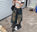 Women's High Waist Wide Leg Cargo Jeans