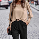 Textured Puff Sleeve Women's Blouse