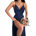 V-Neck Flowing Skirt Women's Wedding Dress