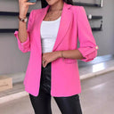 Chic Women's Blazer with Stylish Sleeves and Pockets