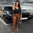 High-Waisted Women's Biker Trousers