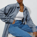 Women's Checked Blouse with Relaxed Fit