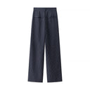 High-Waisted Fabric Trousers with Chic Stripe Design