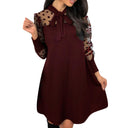 Chic Women's Chiffon Dress with Bow & Polka Dots