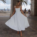 Chic A-Line Maxi Dress with Square Neckline for Women