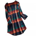 Chic Checkered Long Sleeve Blouse for Women