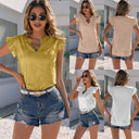 Chic Ruffled Collar V-Neck Blouse for Women