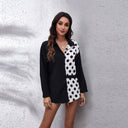 Chic Checkered Blouse with Asymmetrical Design & Stylish Collar