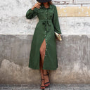 Chic Waist Belt Shirt Dress with Buttons