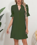Chic V-Neck Peplum Dress for Women