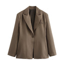 Women's Chic Blazer Jacket with Minimalist Style and Convenient Pockets