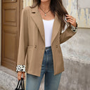 Chic Women's Blazer with Trendy Animal Print Sleeves