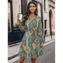 Floral Print Long Sleeve Women's Dress