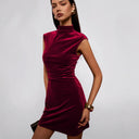 Women's Chic High Collar Mini Dress