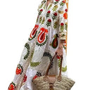 Checkered Long Sleeve Dress with Floral Embroidery