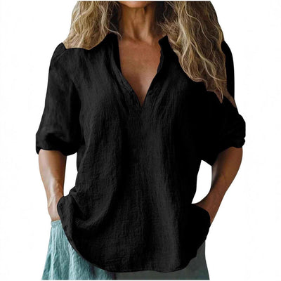 Chic Women's Linen Blouse for Everyday Wear