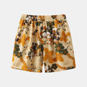 Floral Print Women's Short Sleeve Sleepwear with Elastic Waist