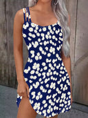 Floral Summer Dress with Decorative Straps