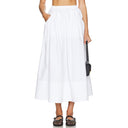 Women's Midi Skirt with Chic Pleats and Stretch Waist