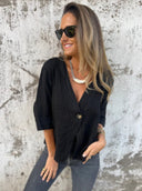 Chic Short Sleeve Linen Blazer for Women
