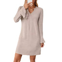 Chic Women's V-Neck Dress with Ruffle Accents