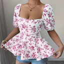Floral Wrap Blouse for Women