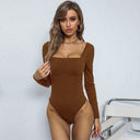 Chic Long Sleeve Square Neck Bodysuit for Women