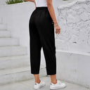 Ladies Stylish Leisure Pants with Elastic Waist and Pockets