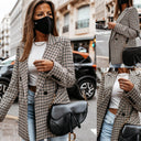 Classic Houndstooth Oversized Blazer for Women