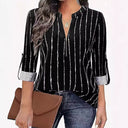 Chic Striped Shirt Dress with Trendy Zipper Detail
